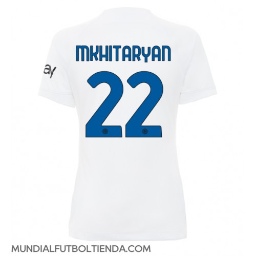 Camiseta Inter Milan Henrikh Mkhitaryan #22 Segunda Equipación Replica 2023-24 para mujer mangas cortas